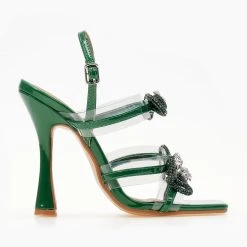 The Fashion Project Πέδιλα διαφανείς με Strass φιόγκους - Πράσινο -Γόβες Εκπτώσεις pedila diafaneis me strass fiogkous 104813 r8hw 1