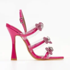 The Fashion Project Πέδιλα διαφανείς με Strass φιόγκους - Magenta -Γόβες Εκπτώσεις pedila diafaneis me strass fiogkous 104814 wdg7 1