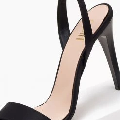 Πέδιλα Estil σατέν με λεπτή φάσα - Μαύρο -Γόβες Εκπτώσεις pedila estil saten me lepti fasa 101804 r3fn