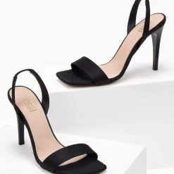 Πέδιλα Estil σατέν με λεπτή φάσα - Μαύρο -Γόβες Εκπτώσεις pedila estil saten me lepti fasa 101804 wfj7