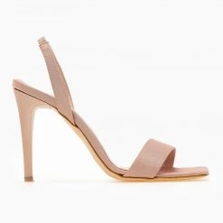 Πέδιλα Estil σατέν με λεπτή φάσα - Nude