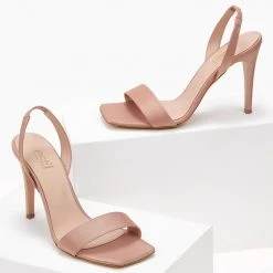 Πέδιλα Estil σατέν με λεπτή φάσα - Nude -Γόβες Εκπτώσεις pedila estil saten me lepti fasa 101805 lbmk