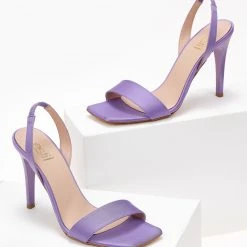 Πέδιλα Estil σατέν με λεπτή φάσα - Λιλά -Γόβες Εκπτώσεις pedila estil saten me lepti fasa 101807 0lyl