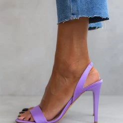 Πέδιλα Estil σατέν με λεπτή φάσα - Λιλά -Γόβες Εκπτώσεις pedila estil saten me lepti fasa 101807 4czd 1