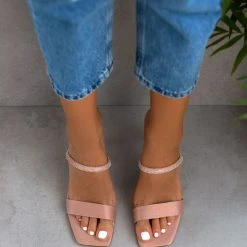 Πέδιλα σατέν με Strass Estil - Nude -Γόβες Εκπτώσεις pedila estil saten me strass 104983 5lca