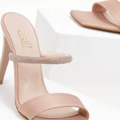 Πέδιλα σατέν με Strass Estil - Nude -Γόβες Εκπτώσεις pedila estil saten me strass 104983 prgz