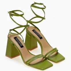 The Fashion Project Πέδιλα καρέ με λεπτά λουράκια - Πράσινο -Γόβες Εκπτώσεις pedila kare me lepta lourakia 104668 3bk7