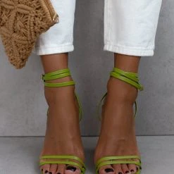The Fashion Project Πέδιλα καρέ με λεπτά λουράκια - Πράσινο -Γόβες Εκπτώσεις pedila kare me lepta lourakia 104668 3nk0