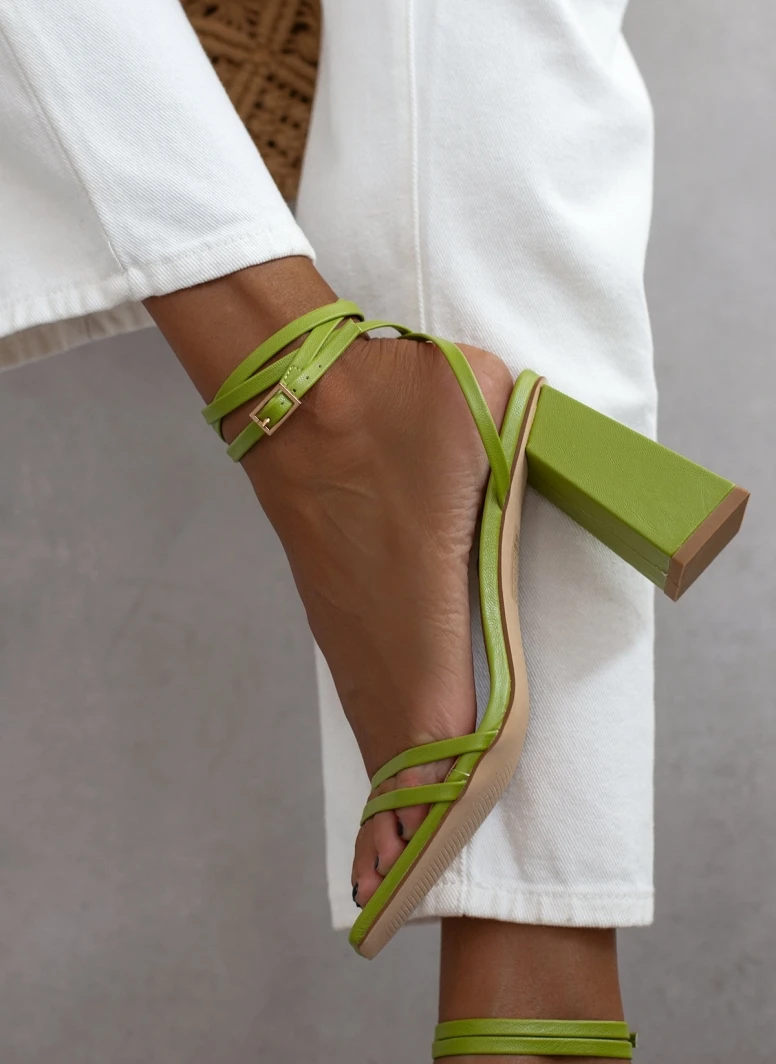 The Fashion Project Πέδιλα καρέ με λεπτά λουράκια - Πράσινο 7 The Fashion Project Πέδιλα καρέ με λεπτά λουράκια - Πράσινο - Image 7