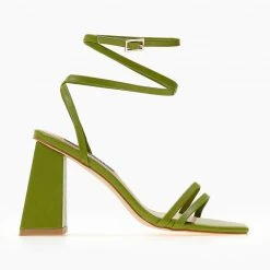 The Fashion Project Πέδιλα καρέ με λεπτά λουράκια - Πράσινο -Γόβες Εκπτώσεις pedila kare me lepta lourakia 104668 n5wc