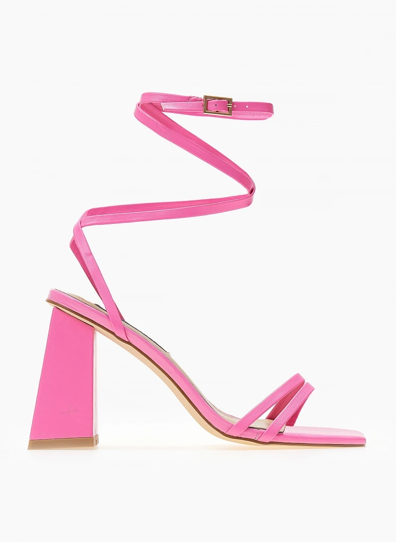 The Fashion Project Πέδιλα καρέ με λεπτά λουράκια - Φούξια 1 The Fashion Project Πέδιλα καρέ με λεπτά λουράκια - Φούξια