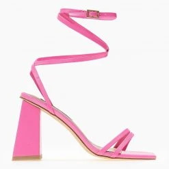 The Fashion Project Πέδιλα καρέ με λεπτά λουράκια - Φούξια