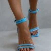 The Fashion Project Πέδιλα καρέ με λεπτά λουράκια - Τυρκουάζ