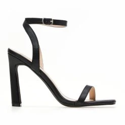 The Fashion Project Πέδιλα καρέ με λεπτή φάσα - Μαύρο