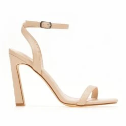 The Fashion Project Πέδιλα καρέ με λεπτή φάσα - Nude