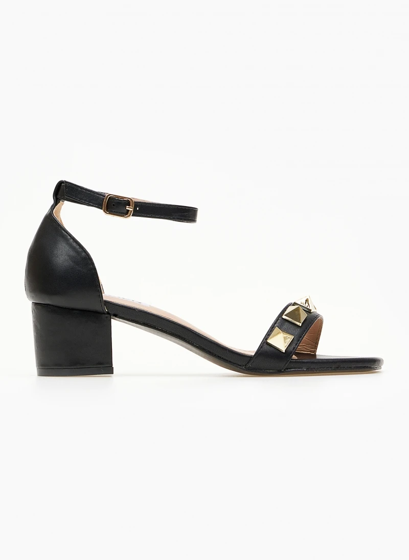 The Fashion Project Πέδιλα καρέ με μεταλλικά στοιχεία - Μαύρο 1 The Fashion Project Πέδιλα καρέ με μεταλλικά στοιχεία - Μαύρο