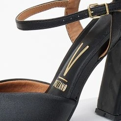 Πέδιλα καρέ με χοντρό τακούνι VIZZANO 6403.303 - Μαύρο -Γόβες Εκπτώσεις pedila kare me xontro takouni vizzano 6403303 106419 hzzx