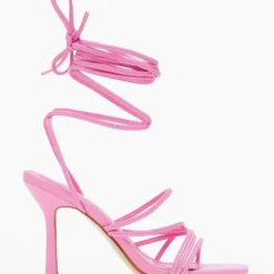 The Fashion Project Πέδιλα Lace Up με λεπτό τακούνι - Φούξια