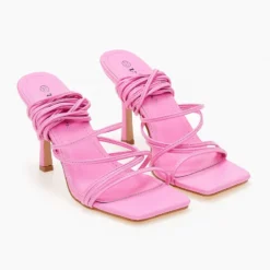 The Fashion Project Πέδιλα Lace Up με λεπτό τακούνι - Φούξια -Γόβες Εκπτώσεις pedila lace up me lepto takouni 101437 2v4l