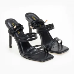 The Fashion Project Πέδιλα Lace Up με λουράκια - Μαύρο -Γόβες Εκπτώσεις pedila lace up me lourakia 100896 65dr