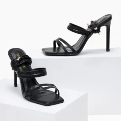 The Fashion Project Πέδιλα Lace Up με λουράκια - Μαύρο -Γόβες Εκπτώσεις pedila lace up me lourakia 100896 cowx