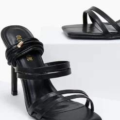 The Fashion Project Πέδιλα Lace Up με λουράκια - Μαύρο -Γόβες Εκπτώσεις pedila lace up me lourakia 100896 ldhh