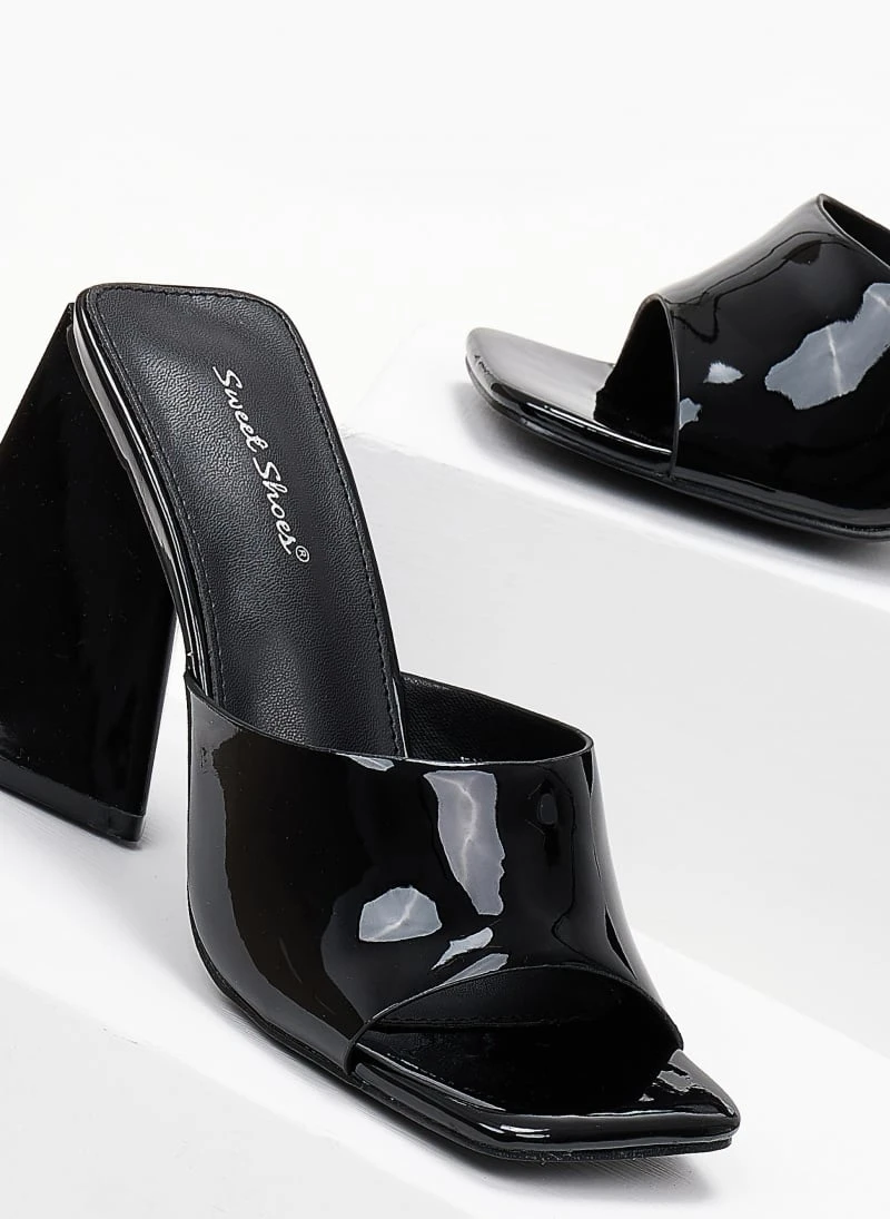 The Fashion Project Mules λουστρίνι με φαρδιά φάσα - Μαύρο 3 The Fashion Project Mules λουστρίνι με φαρδιά φάσα - Μαύρο - Image 3