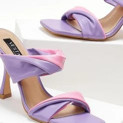 The Fashion Project Πέδιλα με διχρωμία στις φάσες - Μωβ ανοιχτό -Γόβες Εκπτώσεις pedila me dixrwmia stis fases 104639 2vur