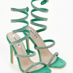 The Fashion Project Πέδιλα με έλασμα με Strass - Πράσινο -Γόβες Εκπτώσεις pedila me elasma me strass 105239 0lxb 1