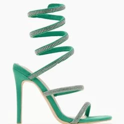The Fashion Project Πέδιλα με έλασμα με Strass - Πράσινο -Γόβες Εκπτώσεις pedila me elasma me strass 105239 c4yy 1
