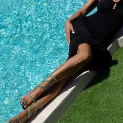 The Fashion Project Πέδιλα με έλασμα με Strass - Πράσινο -Γόβες Εκπτώσεις pedila me elasma me strass 105239 fn6n