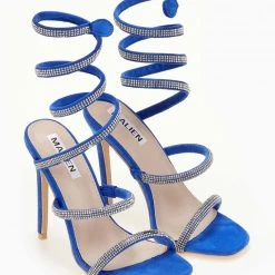 The Fashion Project Πέδιλα με έλασμα με Strass - Μπλε -Γόβες Εκπτώσεις pedila me elasma me strass 105240 4zof