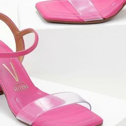 VIZZANO Πέδιλα με φάσα διαφάνεια VISSANO 6455.102 - Φούξια -Γόβες Εκπτώσεις pedila me fasa diafaneia 102992 3vad