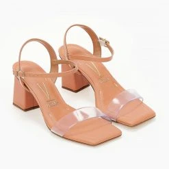 VIZZANO Πέδιλα με φάσα διαφάνεια VISSANO 6455.102 - Ροδακινί -Γόβες Εκπτώσεις pedila me fasa diafaneia 102993 0ky0