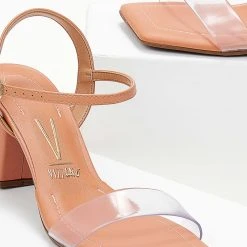 VIZZANO Πέδιλα με φάσα διαφάνεια VISSANO 6455.102 - Ροδακινί -Γόβες Εκπτώσεις pedila me fasa diafaneia 102993 jx6r