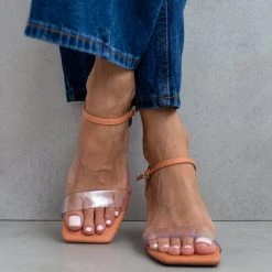 VIZZANO Πέδιλα με φάσα διαφάνεια VISSANO 6455.102 - Ροδακινί -Γόβες Εκπτώσεις pedila me fasa diafaneia 102993 rcs3