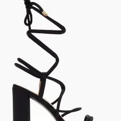 The Fashion Project Πέδιλα με Lace Up δέσιμο - Μαύρο