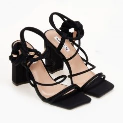 The Fashion Project Πέδιλα με Lace Up δέσιμο - Μαύρο -Γόβες Εκπτώσεις pedila me lace up desimo 104809 8ch6