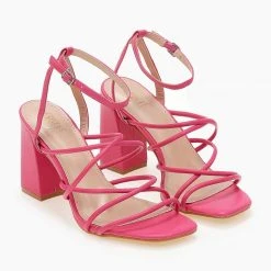 The Fashion Project Πέδιλα με λεπτά λουράκια με μπαρέτα - Φούξια -Γόβες Εκπτώσεις pedila me lepta lourakia me mpareta 101554 wbd1