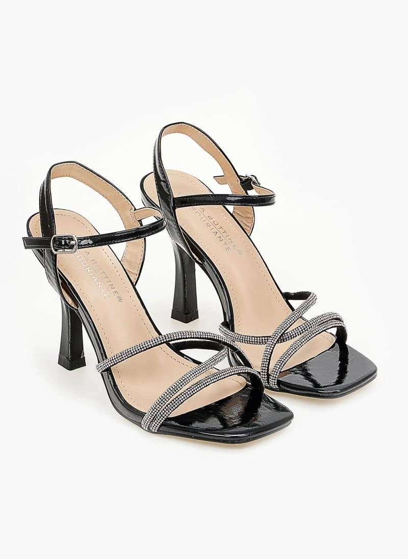 The Fashion Project Πέδιλα με λεπτό τακούνι και Strass - Μαύρο 3 The Fashion Project Πέδιλα με λεπτό τακούνι και Strass - Μαύρο - Image 3