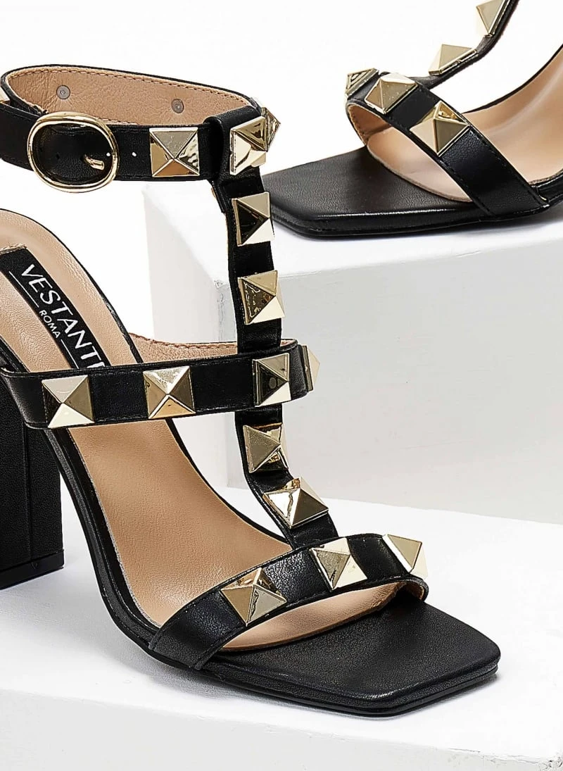 The Fashion Project Πέδιλα με μπαρέτα και μεταλλικά τρουκς - Μαύρο 4 The Fashion Project Πέδιλα με μπαρέτα και μεταλλικά τρουκς - Μαύρο - Image 4