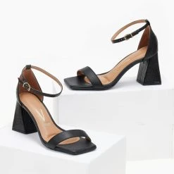 Πέδιλα με Pattern στο τακούνι VIZZANO 6464.102 - Μαύρο -Γόβες Εκπτώσεις pedila me pattern sto takouni vizzano 6464102 106422 3t50 1