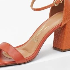 Πέδιλα με Pattern στο τακούνι VIZZANO 6464.102 - Κεραμιδί -Γόβες Εκπτώσεις pedila me pattern sto takouni vizzano 6464102 106424 1k00