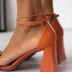 Πέδιλα με Pattern στο τακούνι VIZZANO 6464.102 - Κεραμιδί -Γόβες Εκπτώσεις pedila me pattern sto takouni vizzano 6464102 106424 5o4y