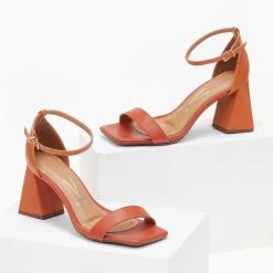 Πέδιλα με Pattern στο τακούνι VIZZANO 6464.102 - Κεραμιδί -Γόβες Εκπτώσεις pedila me pattern sto takouni vizzano 6464102 106424 bidz