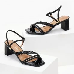 Πέδιλα με περαστό λουράκι VIZZANO 6430.114 - Μαύρο -Γόβες Εκπτώσεις pedila me perasto louraki vizzano 6430114 103032 a1d1