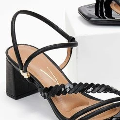 Πέδιλα με περαστό λουράκι VIZZANO 6430.114 - Μαύρο -Γόβες Εκπτώσεις pedila me perasto louraki vizzano 6430114 103032 ojpx