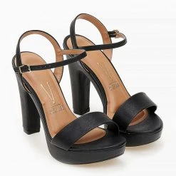 Πέδιλα με ψηλό τακούνι και φιάπα VIZZANO 6292.200 - Μαύρο -Γόβες Εκπτώσεις pedila me psilo takouni kai fiapa 103024 1kc4