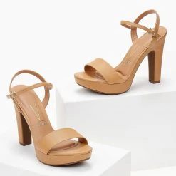 Πέδιλα με ψηλό τακούνι και φιάπα VIZZANO 6292.200 - Μπεζ -Γόβες Εκπτώσεις pedila me psilo takouni kai fiapa 103025 2y4p