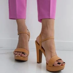 Πέδιλα με ψηλό τακούνι και φιάπα VIZZANO 6292.200 - Μπεζ -Γόβες Εκπτώσεις pedila me psilo takouni kai fiapa 103025 ybv0